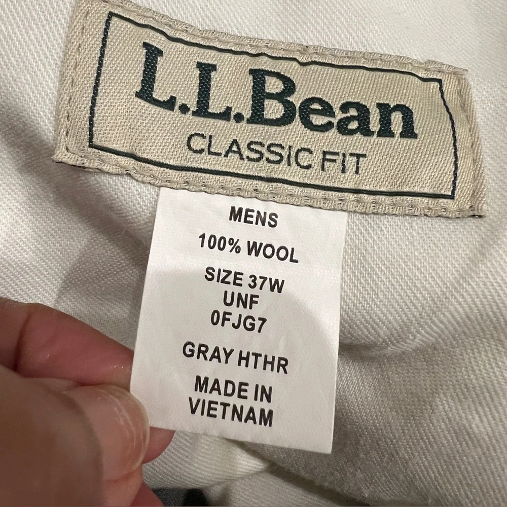 L.L. Bean 100% Wool Classic Fit Pants, Gray Size 37x32 Business, VTG Slack